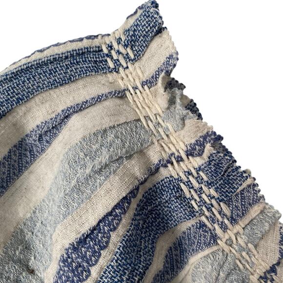 Faherty Annabel Navy Slub Organic Cotton Stripe Blue Top size small - Picture 3 of 7